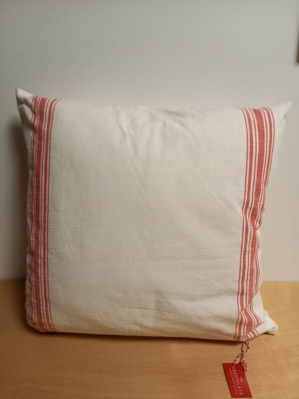 Coussin "G" rouge/blanc – Image 2