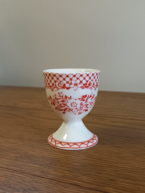 Coquetier à motifs rouge