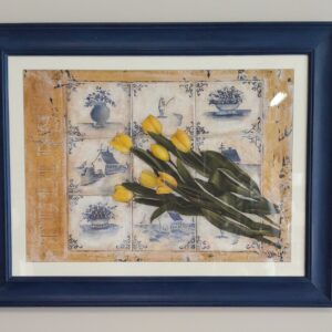 Cadre bleu Tulipes