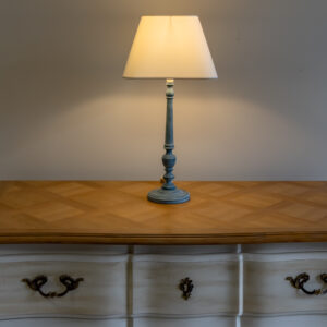 Lampe patine usée blanc et bleu